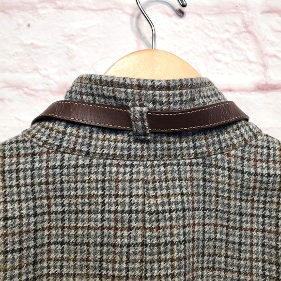 Talbots Jacket Womens 16 Gray Brown Plaid Wool Blend Heritage Riding Equestrian - Picture 9 of 15